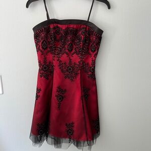 Strapless dress with unique tie up back!